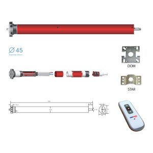 EuroDrive Tubular Roller Shutter Tube Motor - Built in Remote Control